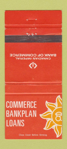 Matchbook Cover - Commerce Bank Plan Loans Canadian Imperial 30 Strike