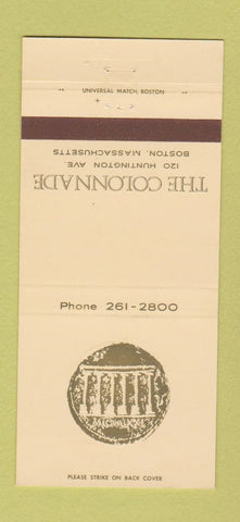 Matchbook Cover - The Colonnade Boston MA 30 Strike