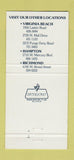 Matchbook Cover - Captain George's Seafood Williamsburg VA 30 Strike