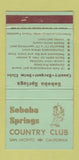 Matchbook Cover - Soboba Springs Country Club San Jacinto CA 30 Strike