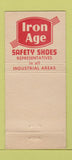Matchbook Cover - Iron Age Safety Shoes Pittsburgh PA 30 Stick