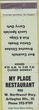 Matchbook Cover - My Place Restaurant Arlington Heights IL WEAR