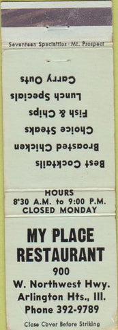 Matchbook Cover - My Place Restaurant Arlington Heights IL WEAR
