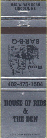 Matchbook Cover - House of Ribs Lincoln NE