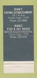 Matchbook Cover - Rian's Restaurants Portland OR 30 Strike