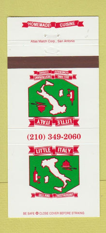 Matchbook Cover - Little Italy Restaurant San Antonio TX 30 Strike