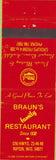 Matchbook Cover - Braun's Family Restaurant Ripon WI