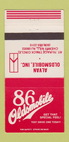 Matchbook Cover - 1986 Oldsmobile Cherry Hill NJ Alvan 30 Strike