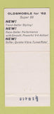 Matchbook Cover - 1962 Oldsmobile Super 88 Fiesta Allentown PA 30 Strike