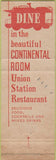 Matchbook Cover - Union Station Restaurant Denver CO