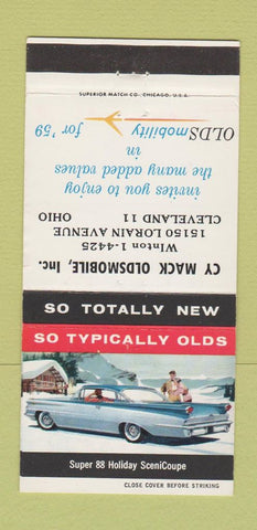 Matchbook Cover - 1959 Oldsmobile Cy Mack Cleveland OH 30 Strike
