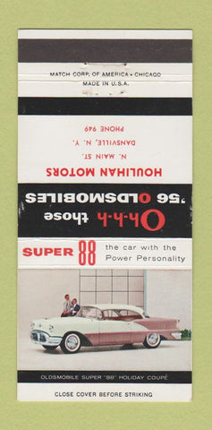 Matchbook Cover - 1956 Oldsmobile Houlihan Dansville NY low phone # 30 Strike
