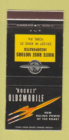 Matchbook Cover - White Rose Motors Oldsmobile Rocket York PA WEAR 30 Strike