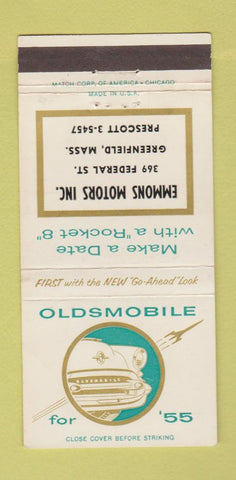 Matchbook Cover - 1955 Oldsmobile Emmons Greenfield MA 30 Strike