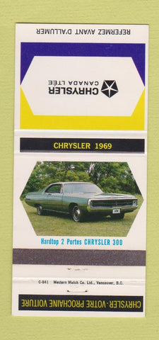 Matchbook Cover - Chrysler Canada 300 1969 30 Strike