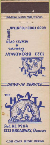 Matchbook Cover - The Shanty Denver CO