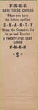 Matchbook Cover - The Shanty Denver CO