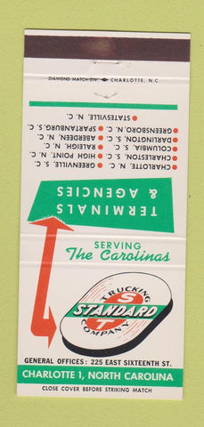 Matchbook Cover - Standard Trucking Charlotte NC 30 Strike