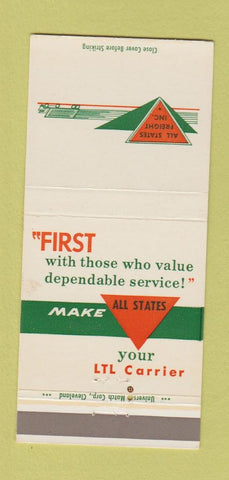 Matchbook Cover - All States Trucking 30 Strike