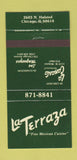 Matchbook Cover - La Terraza Mexican Food Chicago IL 30 Strike