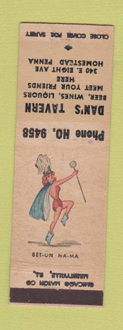 Matchbook Cover - Dan's Tavern Homestead PA pinup