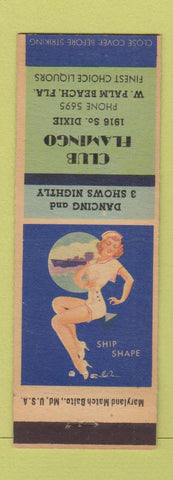 Matchbook Cover - Club Flamingo West Palm Beach FL pinup