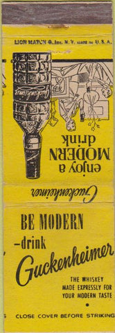 Matchbook Cover - Guckenheimer Whisky