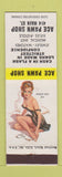 Matchbook Cover - Ace Pawn Shop pinup Gibson Guitars Jacksonville FL