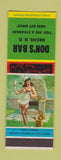 Matchbook Cover - Don's Bar Neche ND pinup