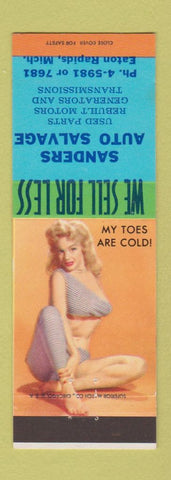 Matchbook Cover - Sanders Auto Salvage Eaton Rapids MI pinup