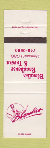 Matchbook Cover - Blondies Roadhouse Tavern girlie