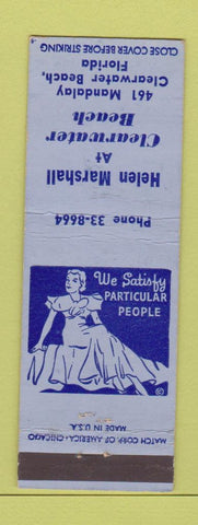 Matchbook Cover - Helen Marshall Clearwater Beach FL girlie clothes