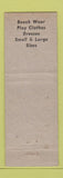Matchbook Cover - Helen Marshall Clearwater Beach FL girlie clothes