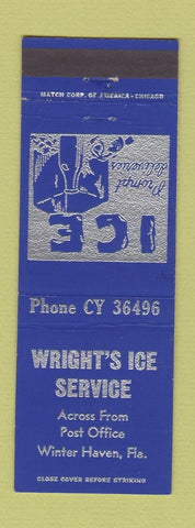 Matchbook Cover - Wright's Ice Service Winter Haven FL