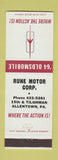 Matchbook Cover - 1964 Oldsmobile Ruhe Motors Allentown PA