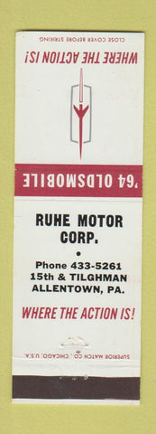 Matchbook Cover - 1964 Oldsmobile Ruhe Motors Allentown PA