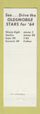 Matchbook Cover - 1964 Oldsmobile Ruhe Motors Allentown PA