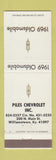 Matchbook Cover - 1969 Oldsmobile Piles Williamstown KY