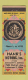 Matchbook Cover - Hanks Motors Oldsmobile Lakewood OH