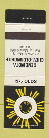 Matchbook Cover - 1975 Oldsmobile Gene Mota Chevrolet Palmer MA