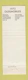 Matchbook Cover - 1972 Oldsmobile Davis Cadillac Lewiston ME