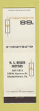Matchbook Cover - 1968 Oldsmobile HS Risser Elizabethtown PA