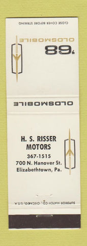 Matchbook Cover - 1968 Oldsmobile HS Risser Elizabethtown PA