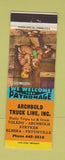 Matchbook Cover - Archbold Truck Lines Trucking Elmira Toledo Archbold OH