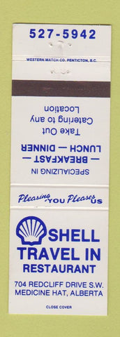 Matchbook Cover - Shell Travel In oil gas Medicine Hat AB