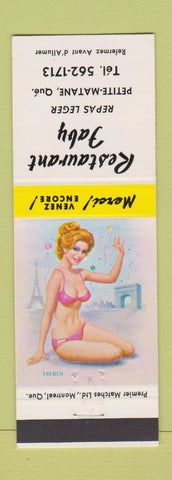 Matchbook Cover - Restaurant Faby Petite Matane QC pinup