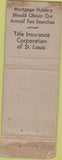 Matchbook Cover - Escrow Title Insurance NO TOWN WORN
