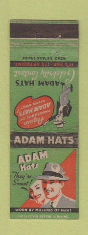 Matchbook Cover - Adam Hats Celebrity WORN