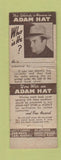 Matchbook Cover - Adam Hats Celebrity WORN