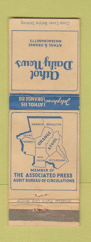 Matchbook Cover - Athol Daily News Athol Orange MA WEAR
